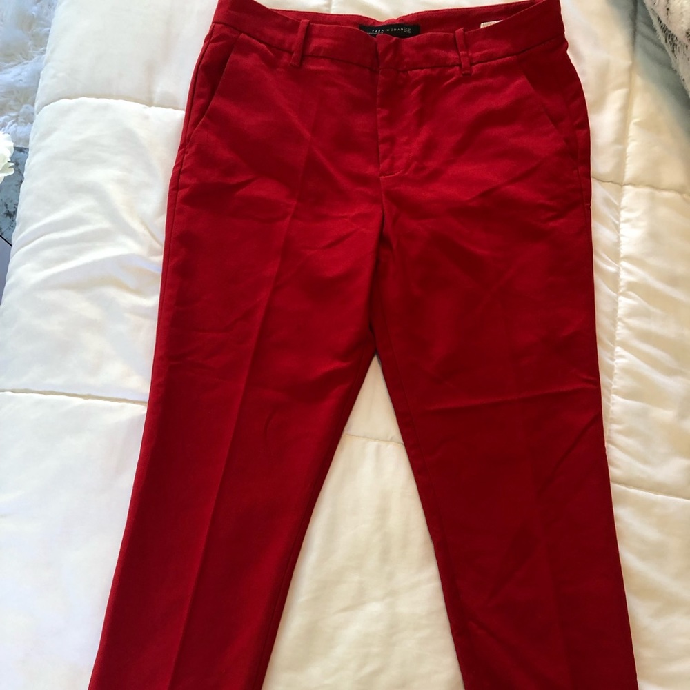 Zara red slacks